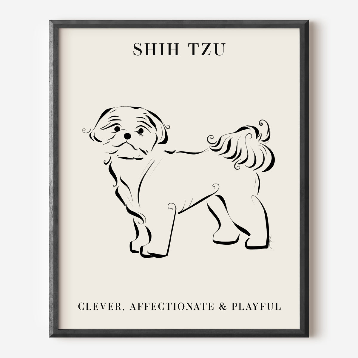 Shih Tzu Line Art Print – Stellar Villa